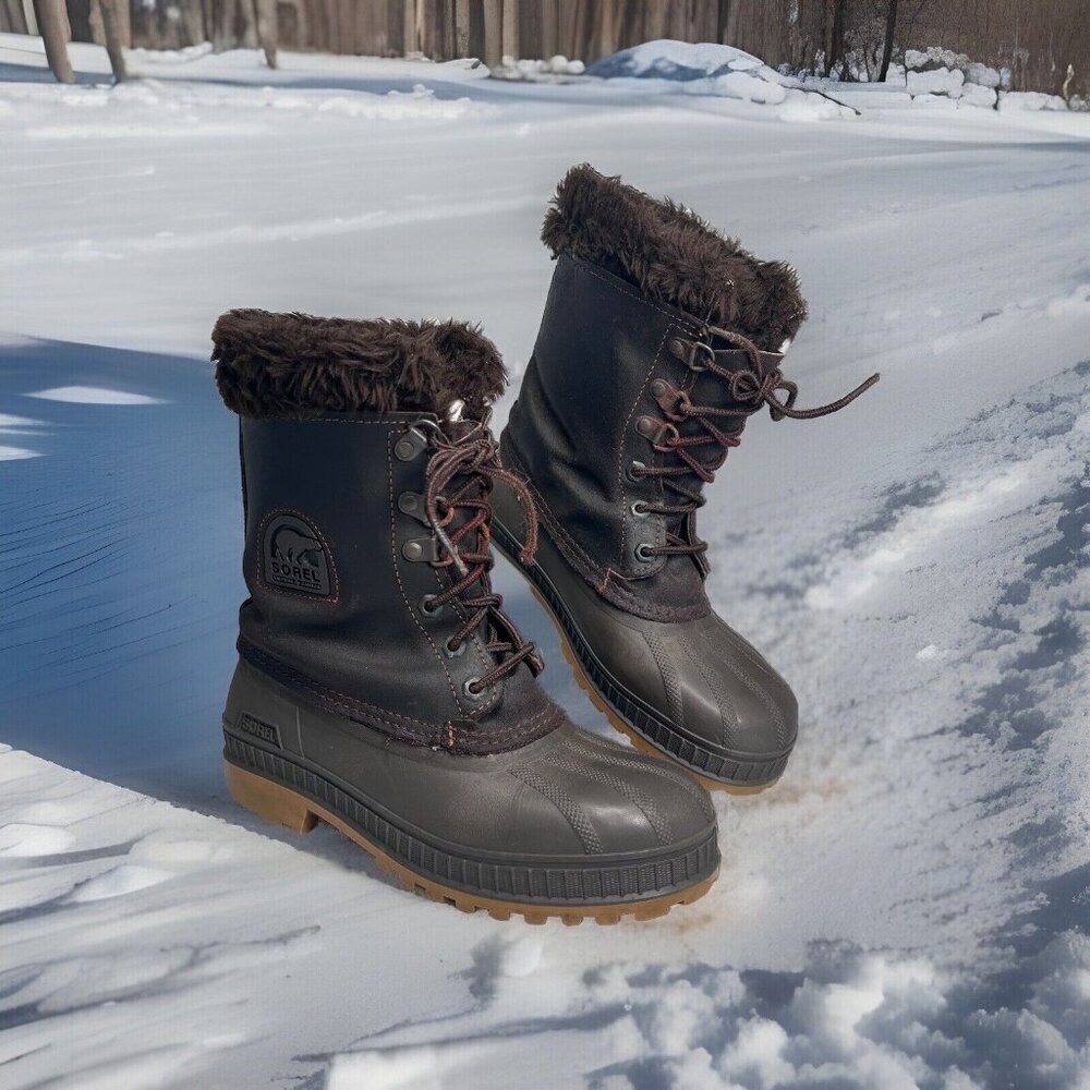 Sorel Kaufman Snow Winter Boots Brown Women’s Size 5 Lined Vintage